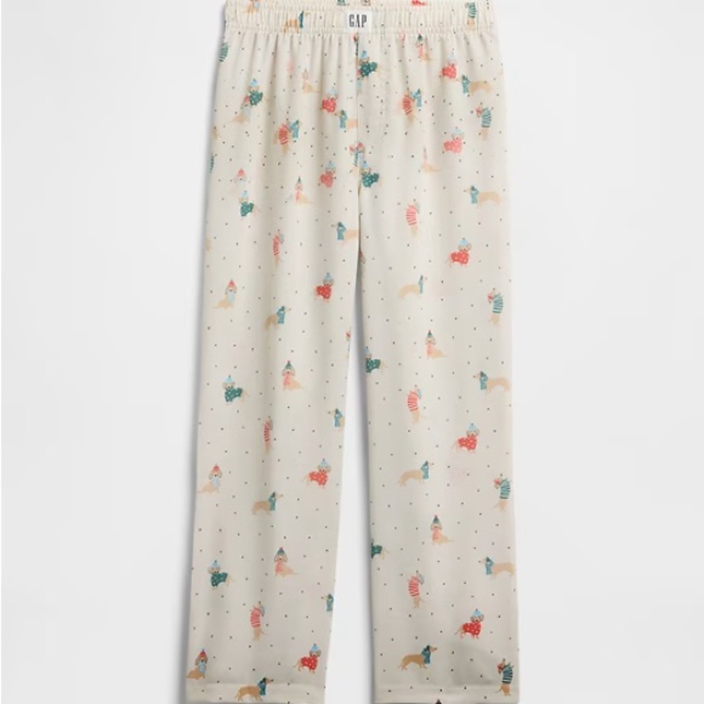 VIRAL NWT Gap Kids Flannel PJ Pants 100% Recycled Dachshund Christmas Holiday PJ